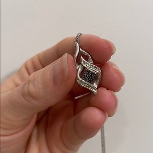 Sterling Silver 925 Black Diamond Pendant